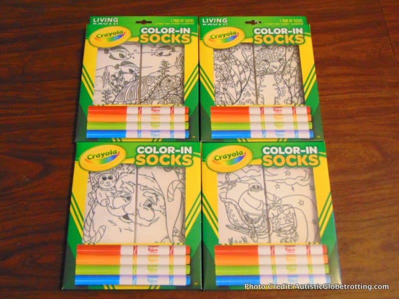 LivingRoyal Color-In Crayola Socks for Kids with Autism