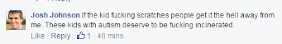 Facebook commentor says autistic children deserve incineration
