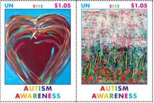Autism Awareness Stamps from the United Nations General Assembly