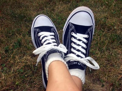 Tied shoes