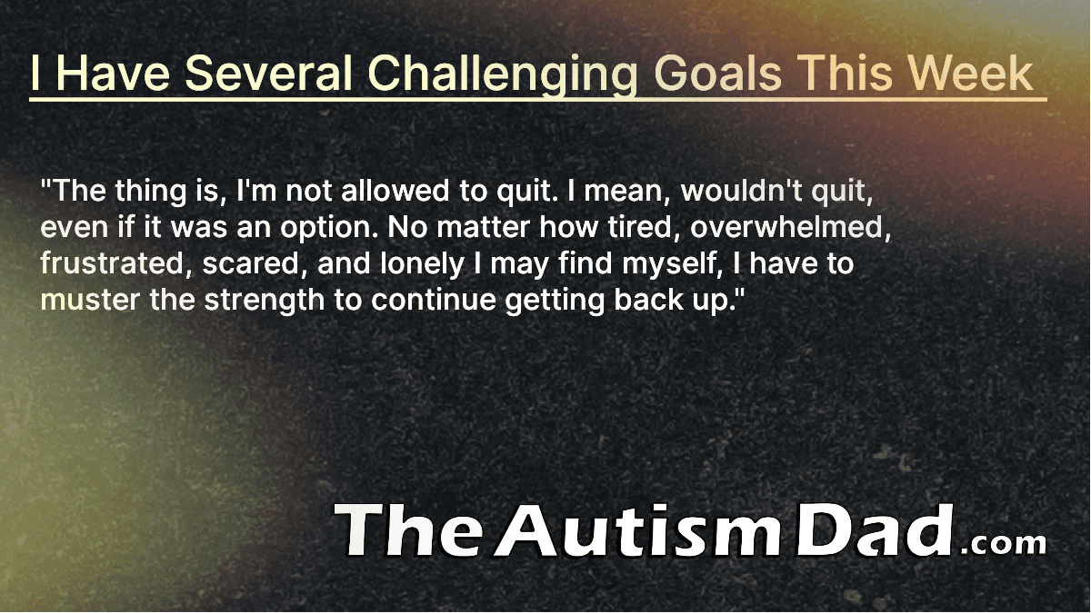 I have several challenging goals this week