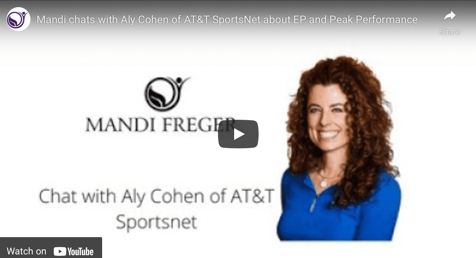 Energy Psychology and Peak Performance with Aly Cohen of AT&T SportsNet about - Mandi Freger