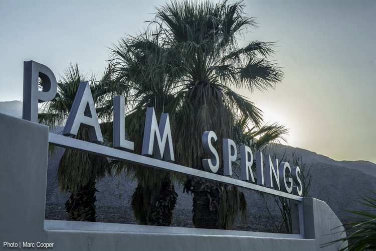sign for palm springs family visit