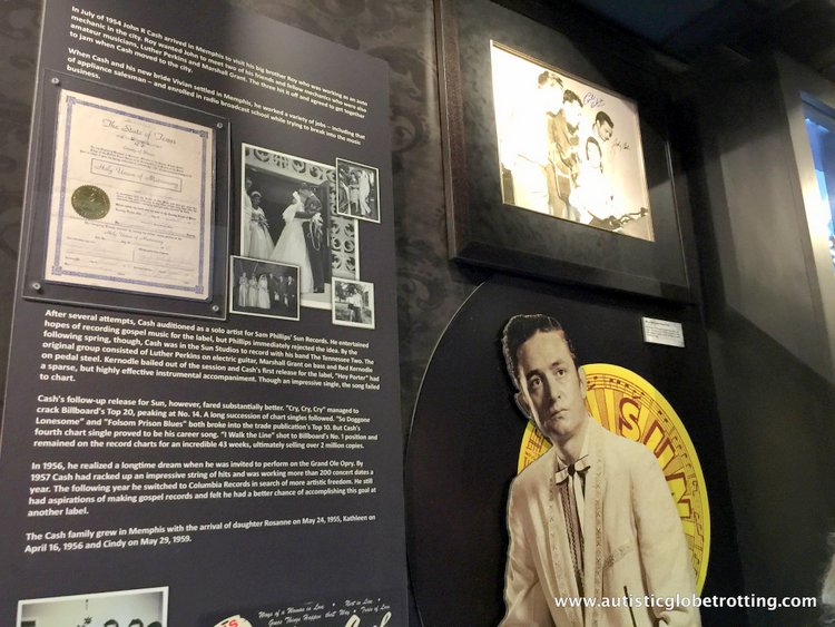 the Johnny Cash Museum johnny with a yellow hat