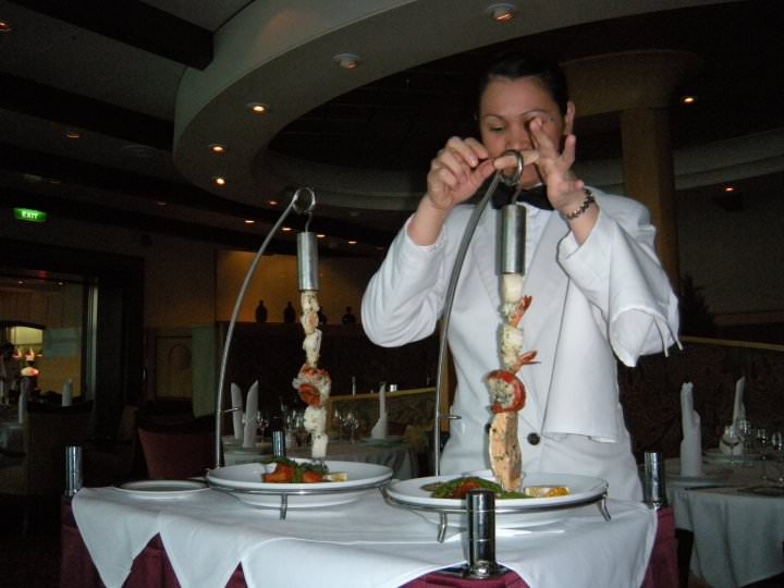 Mariner of the Seas Portofino restaurant kebab Mariner of the Seas Portofino restaurant kebab