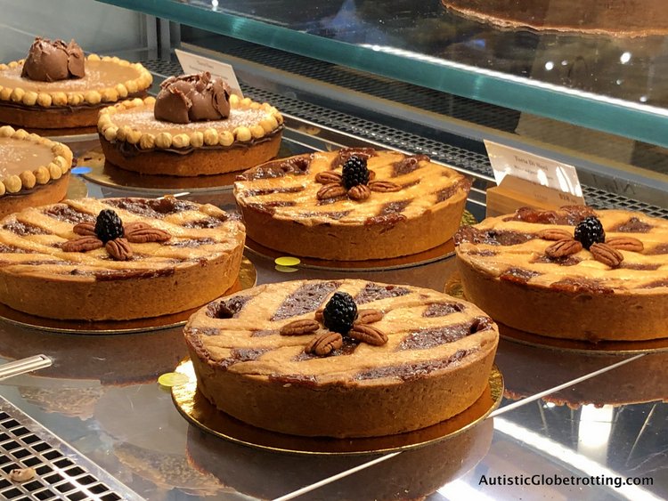 Exploring Eataly in Los Angeles with Autism dry cakes on display
