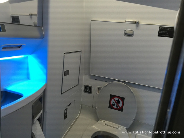 Flying on Delta Airline's Economy 757D Bathroom