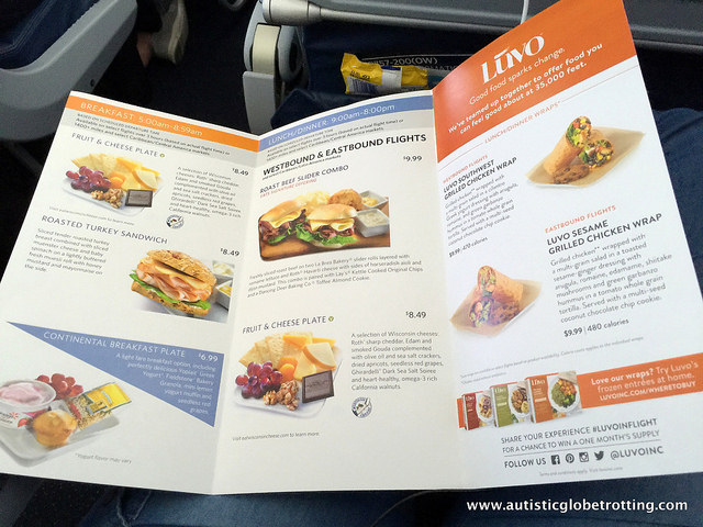 Flying on Delta Airline's Economy 757D Menu