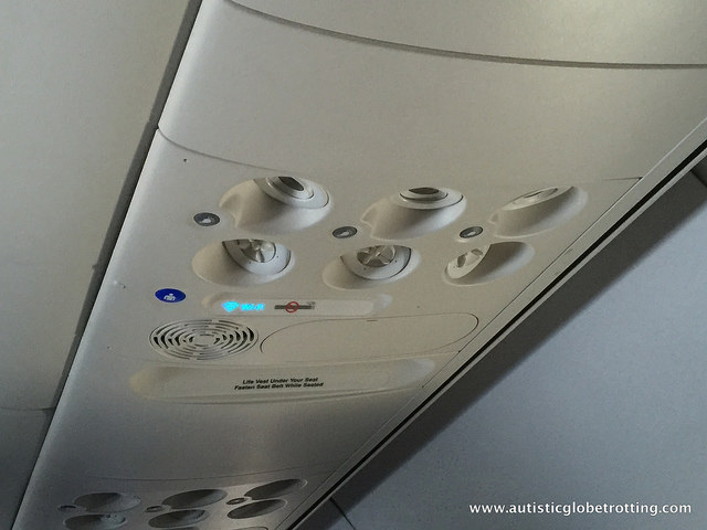 Flying on Delta Airline's Economy 757D Overhead