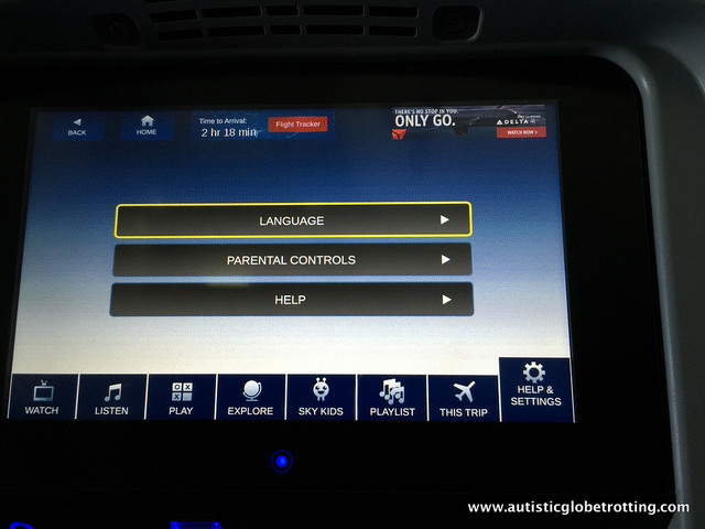 Flying on Delta Airline's Economy 757D Screen