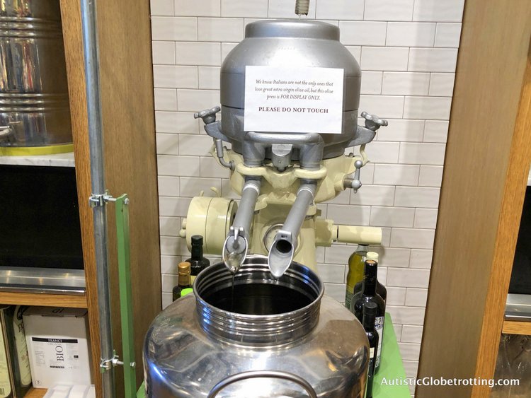 Exploring Eataly in Los Angeles with Autism olive oil