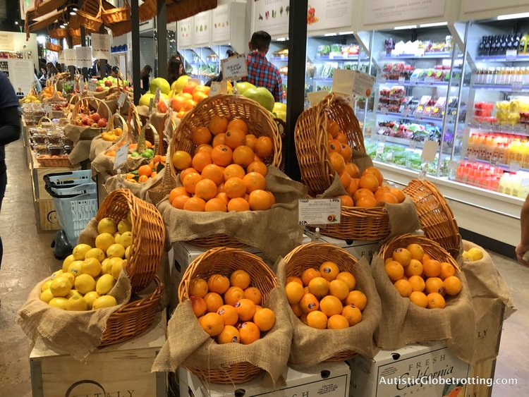 Exploring Eataly in Los Angeles with Autism grocery stall