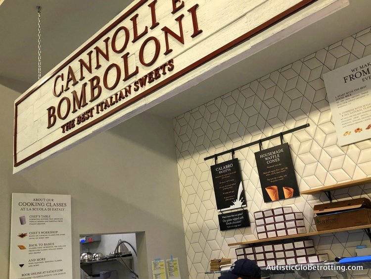 Exploring Eataly in Los Angeles with Autism stuffed donuts