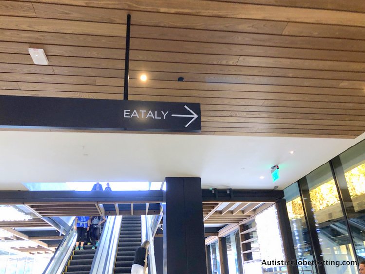 Exploring Eataly in Los Angeles with Autism direction to go to eataly