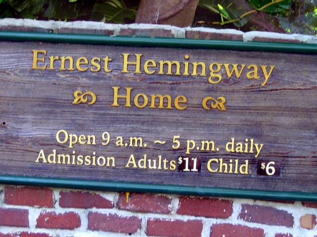Taking Kids to the Hemingway House Museum sign Taking Kids to the Hemingway House Museum sign