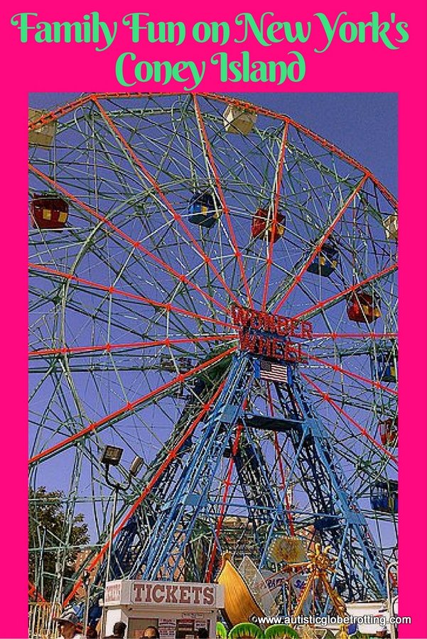 Family Fun on New York's Coney Island pin