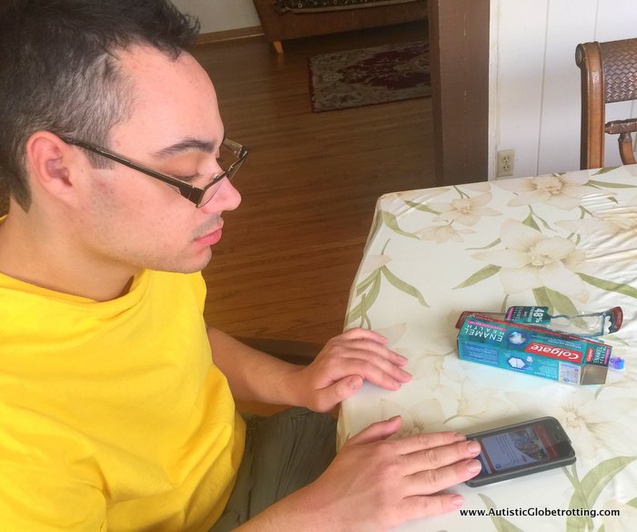 Colgate® and MagnusCards™ Make Life with Autism Easier jeff with cards