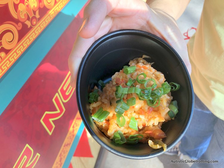 Attending Disneyland's Lunar Year Celebrations with Autism rice bowl