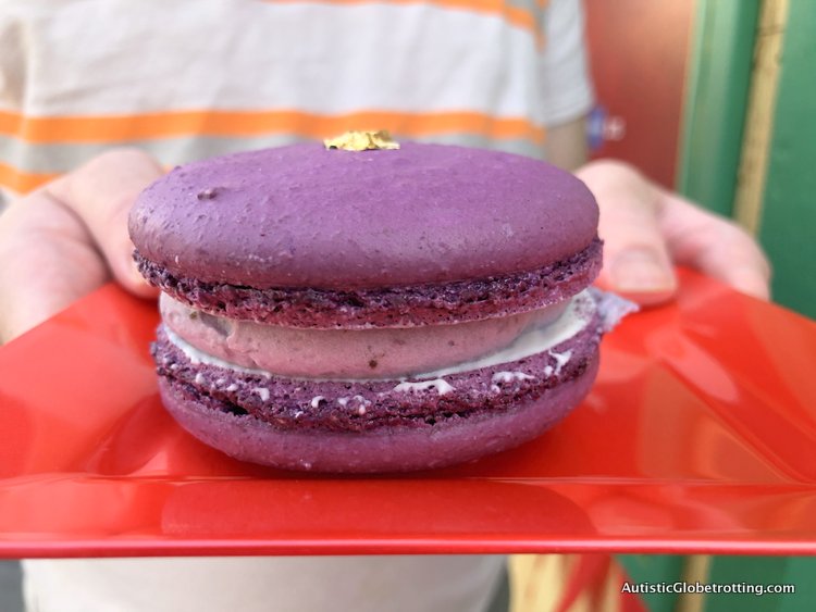 Attending Disneyland's Lunar Year Celebrations with Autism purple macaroon