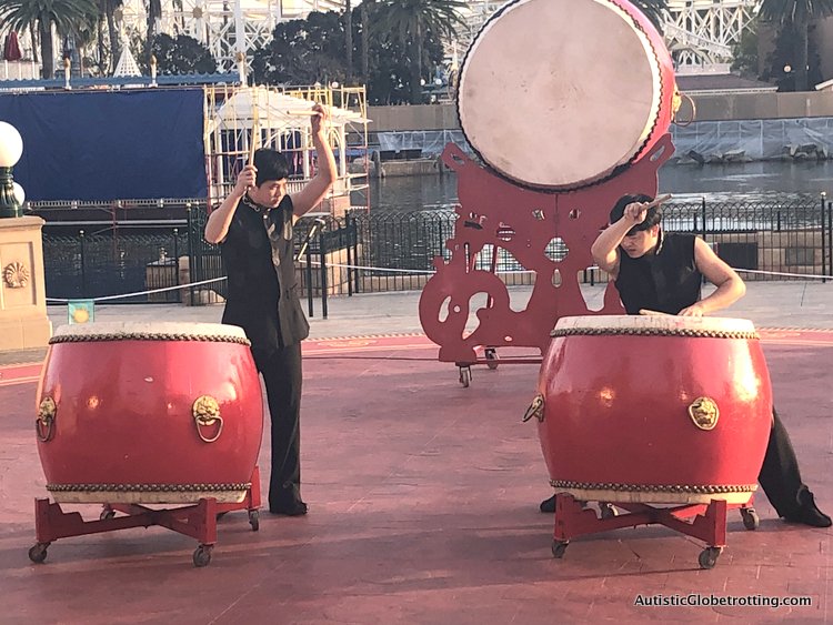 Attending Disneyland's Lunar Year Celebrations with Autism famous gum gum drummers