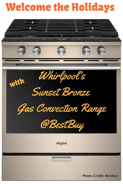 Welcome the holidays with the Whirlpool Sunset Bronze Gas Convection Range @BestBuy pin